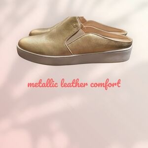 Vionic Dakota women's rosegold leather mules